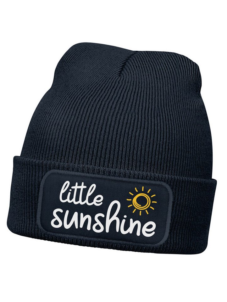 SpecialMe Beanie Kinder Beanie Mädchen Schriftzug Little Sunshine Patch Aufdruck Print von SpecialMe