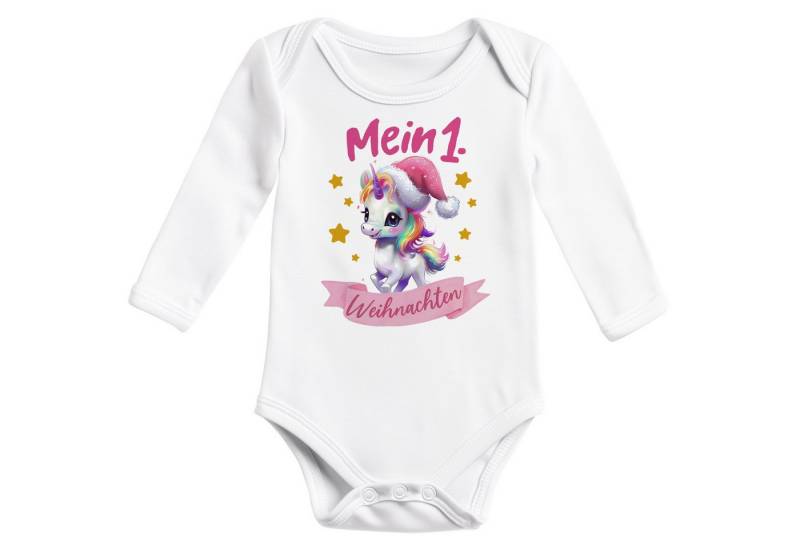 SpecialMe Body Baby Body langarm Mein 1. Weihnachten Einhorn Design Weihnachtsoutfit von SpecialMe