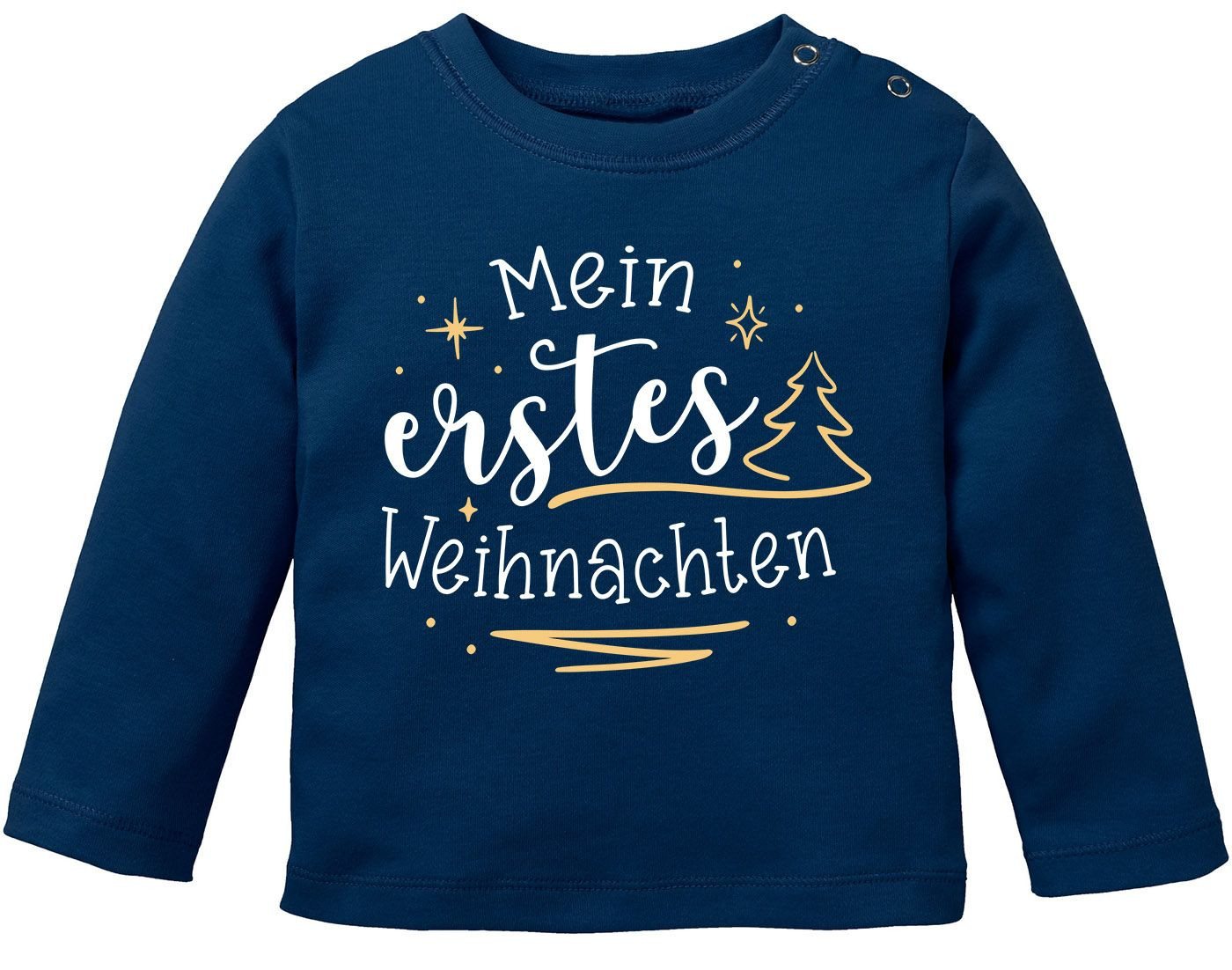 SpecialMe Rundhalsshirt Baby Langarmshirt Spruch Mein erstes Weihnachten Babyshirt von SpecialMe