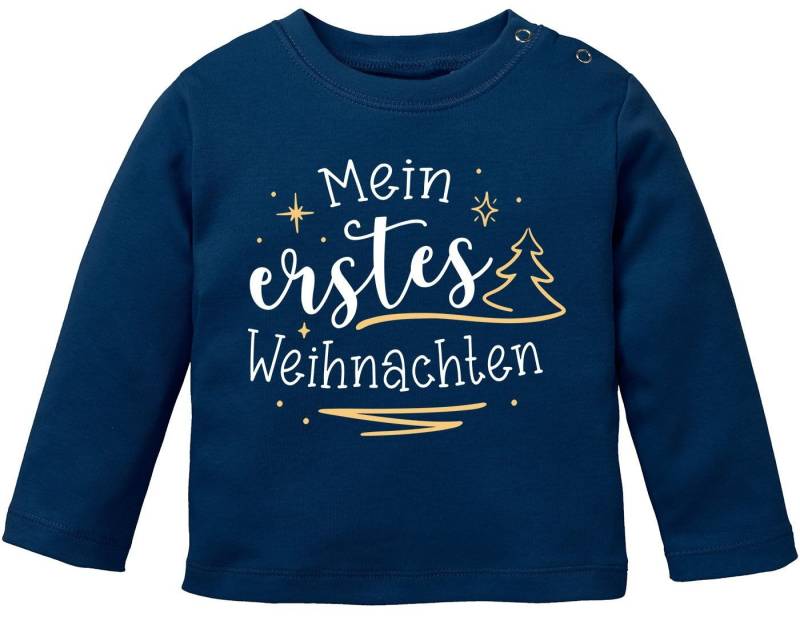 SpecialMe Rundhalsshirt Baby Langarmshirt Spruch Mein erstes Weihnachten Babyshirt von SpecialMe