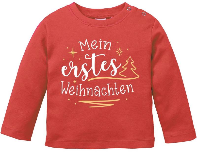 SpecialMe Rundhalsshirt Baby Langarmshirt Spruch Mein erstes Weihnachten Babyshirt von SpecialMe