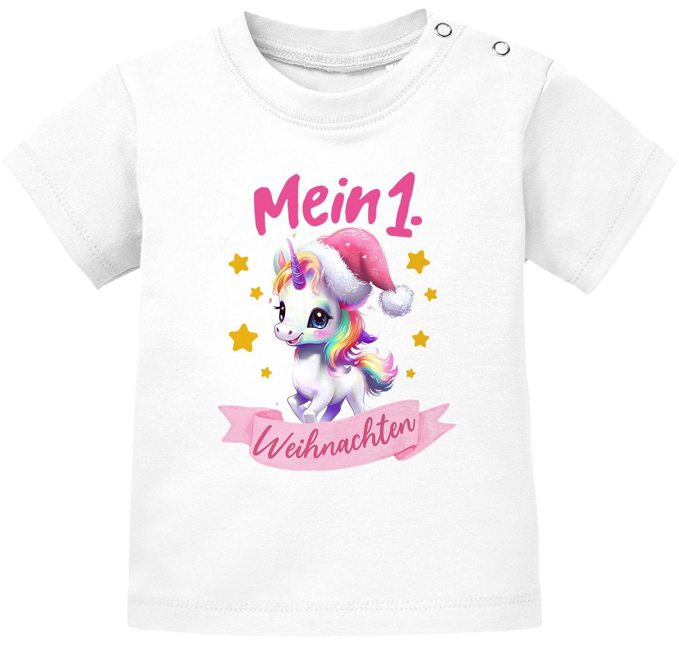 SpecialMe Body Baby Shirt kurzarm Mein 1. Weihnachten Babyshirt Einhorn Design von SpecialMe