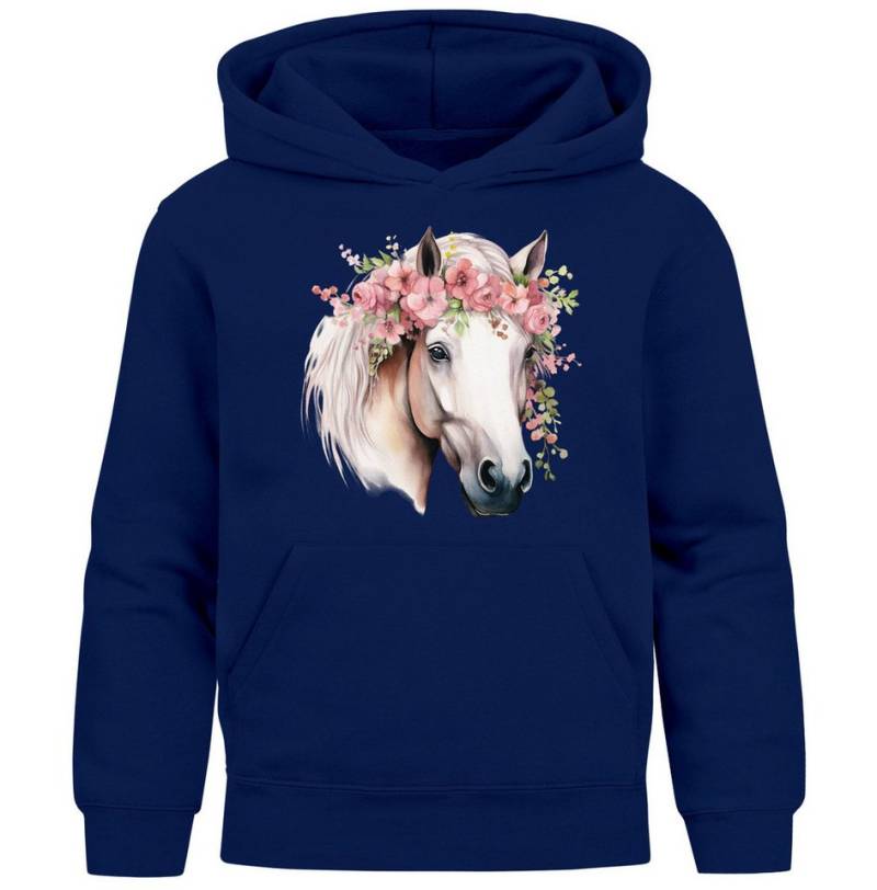 SpecialMe Hoodie Kinder Hoodie Mädchen Pferdekopf mit Blumen Mädchengeschenke Pferde von SpecialMe