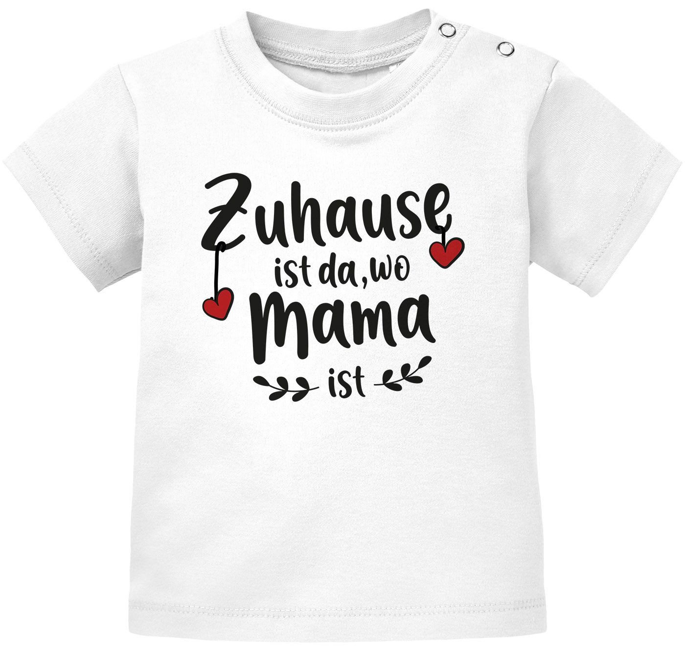 SpecialMe Print-Shirt Baby T-Shirt kurzarm Zuhause ist da wo Papa/Mama ist Herz Jungen von SpecialMe