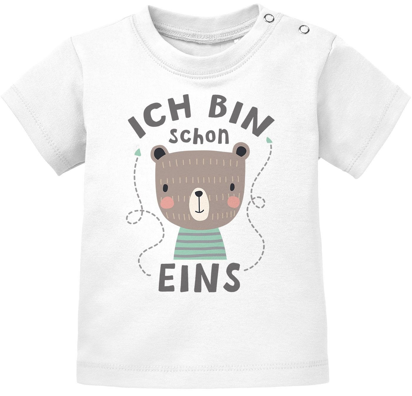 SpecialMe Print-Shirt Baby T-Shirt kurzarm mit Spruch zum Geburtstag ich bin schon eins von SpecialMe