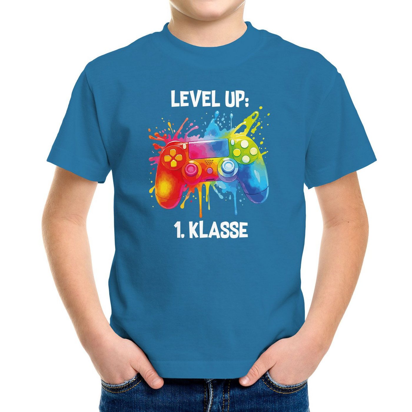 SpecialMe Print-Shirt Kinder Jungen T-Shirt Einschulung Gamer Spruch Lustig Level Up 1. SpecialMe Print-Shirt Kinder Jungen T-Shirt Einschulung Gamer Spruch Lustig Level Up 1. von SpecialMe