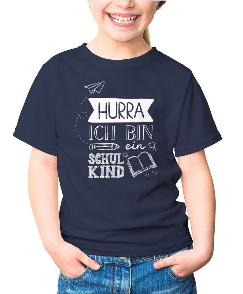 SpecialMe Print-Shirt Kinder Mädchen T-Shirt mit Spruch Hurra Ich bin ein Schulkind von SpecialMe