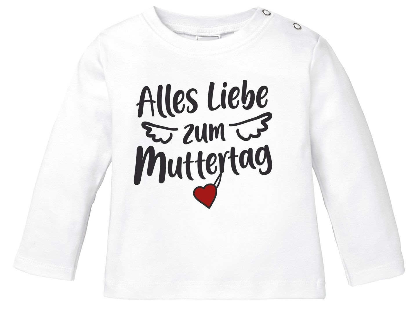 SpecialMe Rundhalsshirt Baby Langarmshirt Alles Liebe zum Muttertag Flügel Herz Geschenk für von SpecialMe