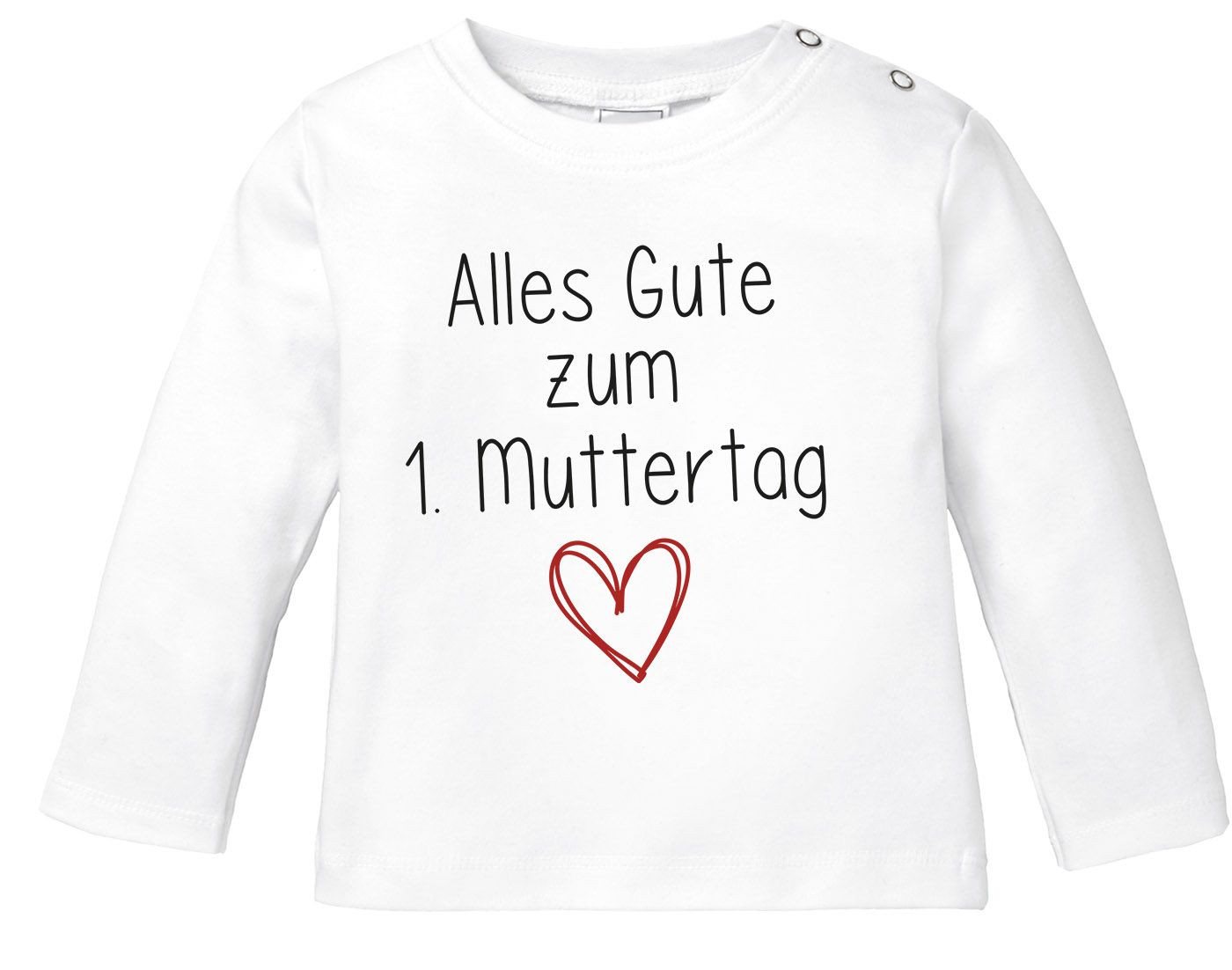 SpecialMe Rundhalsshirt Baby Langarmshirt Baby Body kurzarm Alles Gute zum 1. Muttertag Herz von SpecialMe