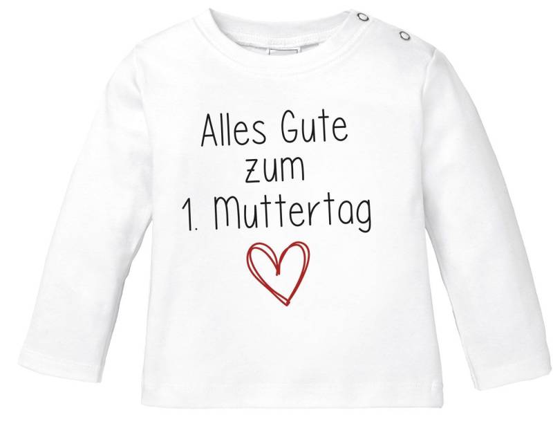 SpecialMe Rundhalsshirt Baby Langarmshirt Baby Body kurzarm Alles Gute zum 1. Muttertag Herz von SpecialMe