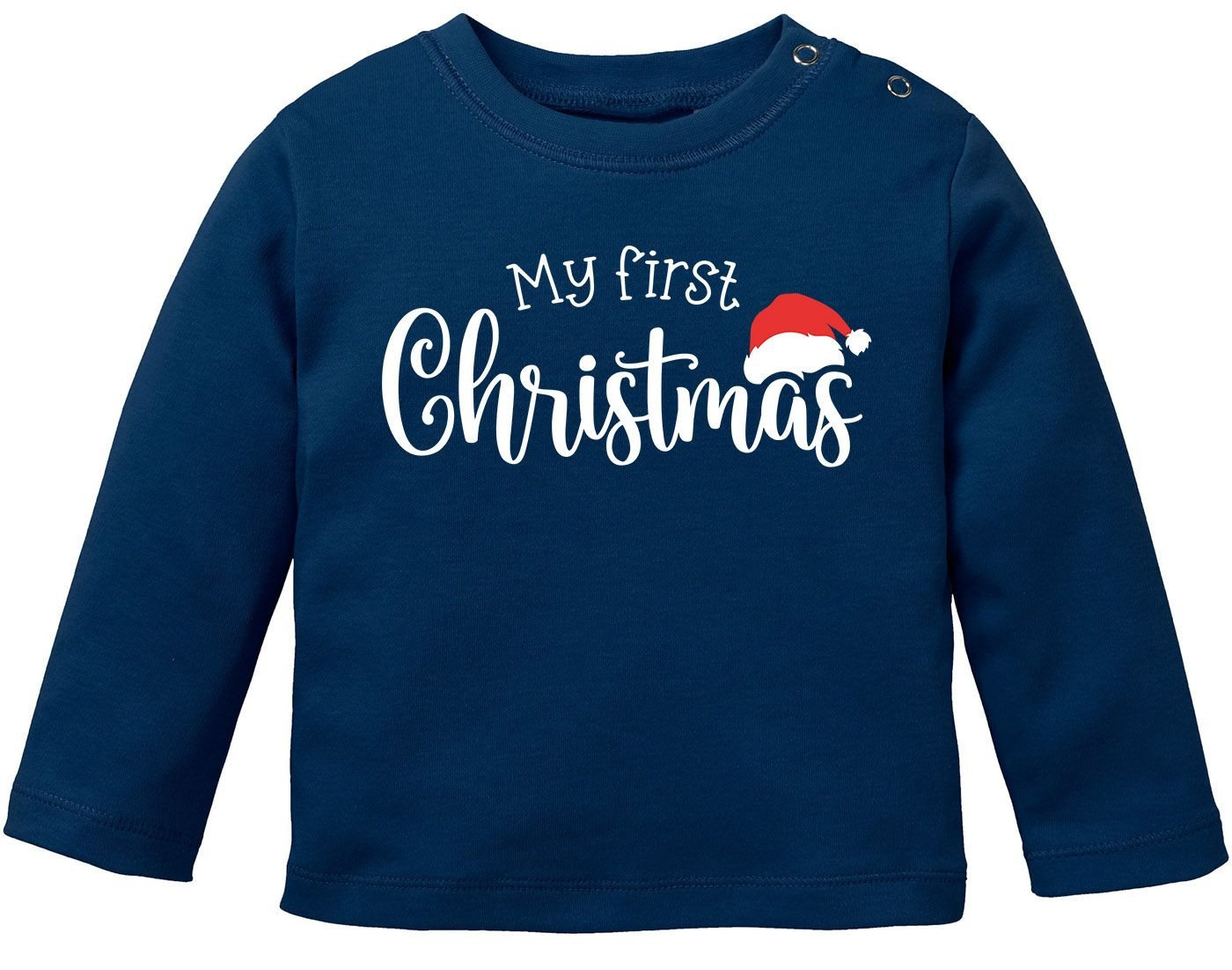 SpecialMe Rundhalsshirt Baby Langarmshirt First Christmas Mein erstes Weihnachten Spruch XMAS von SpecialMe