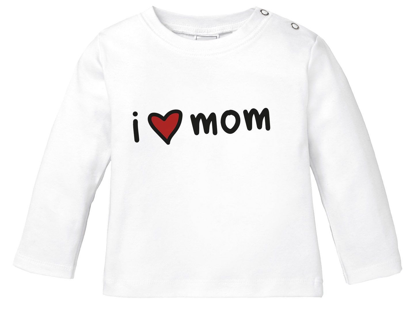 SpecialMe Rundhalsshirt Baby Langarmshirt I love Mom Geschenk Mama Muttertag Geburtstag von SpecialMe