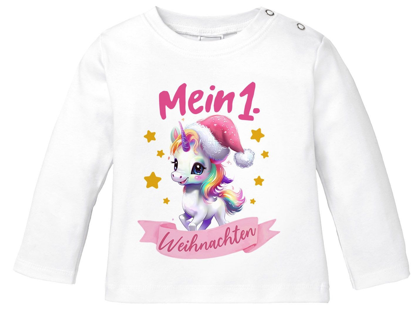 SpecialMe Rundhalsshirt Baby Langarmshirt Spruch Mein 1. Weihnachten Babyshirt Jungen Mädchen von SpecialMe