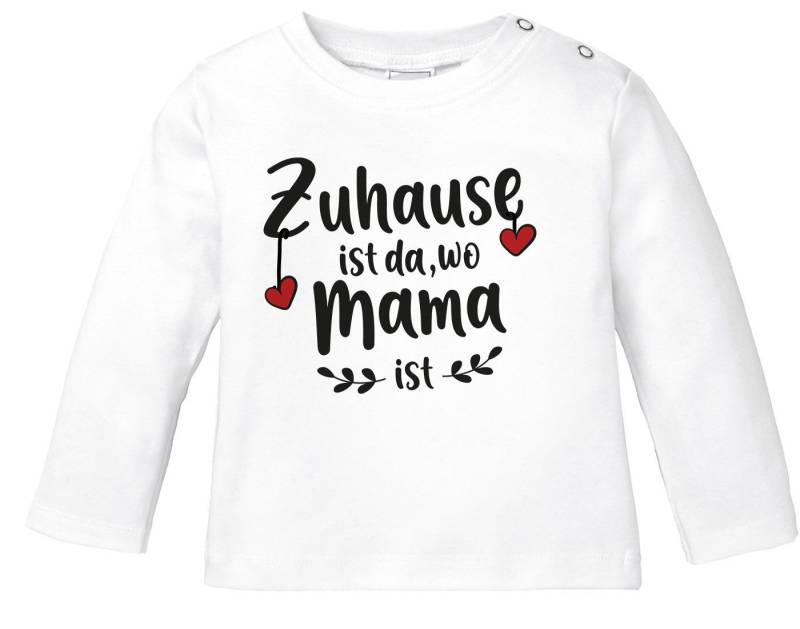 SpecialMe Rundhalsshirt Baby Langarmshirt Zuhause ist da wo Papa/Mama ist Herz Jungen Mädchen von SpecialMe