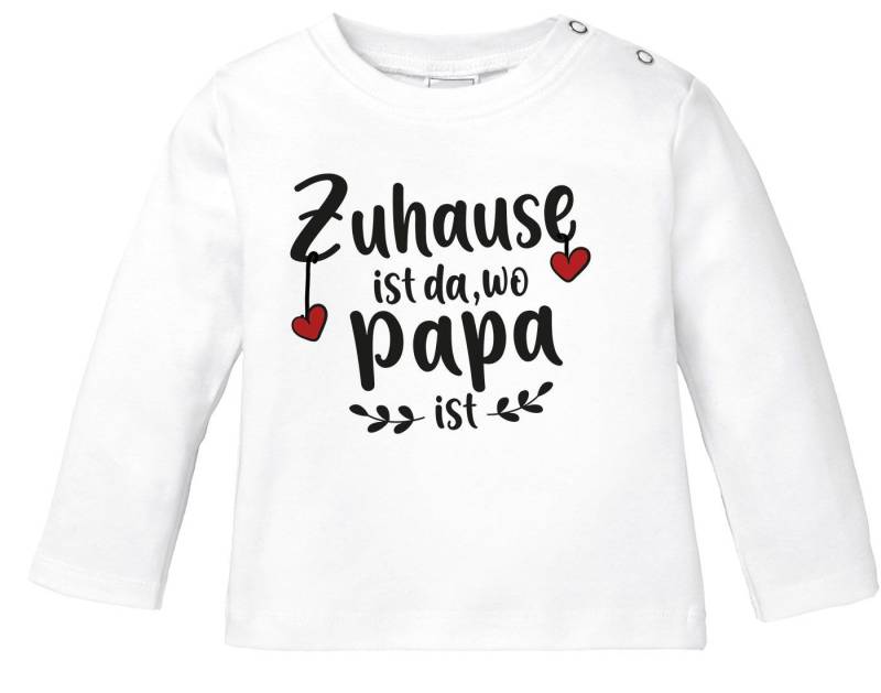 SpecialMe Rundhalsshirt Baby Langarmshirt Zuhause ist da wo Papa/Mama ist Herz Jungen Mädchen von SpecialMe