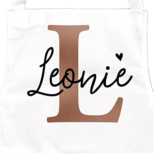 SpecialMe personalisierte Kinderschürze mit Name Buchstabe Monogramm Initiale personalisierbare Geschenke Mädchen Jungen weiß 3-6 Jahre von SpecialMe