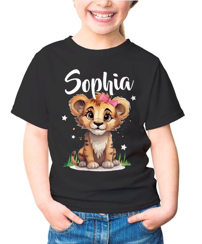 Kinder T-Shirt Mädchen Name Kleiner Löwe Tiermotiv Personalisiert Namensgeschenke Specialme® von SpecialMeStore