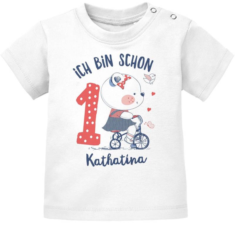 Personalisiertes Baby T-Shirt Mit Namen Und Zahl Zum 1. Geburtstag Kleiner Bär Geschenk Mädchen Specialme® von SpecialMeStore