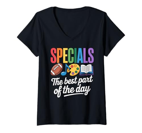 Damen Teacher Specials Der Beste Teil des Day Specials Squad T-Shirt mit V-Ausschnitt Damen Teacher Specials Der Beste Teil des Day Specials Squad T-Shirt mit V-Ausschnitt von Specials Squad Specials The Best Part Of The Day