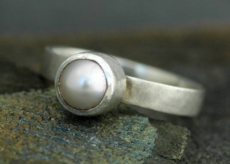 Perle in Sterling Silber Ring - Custom Made Handmade von Specimental