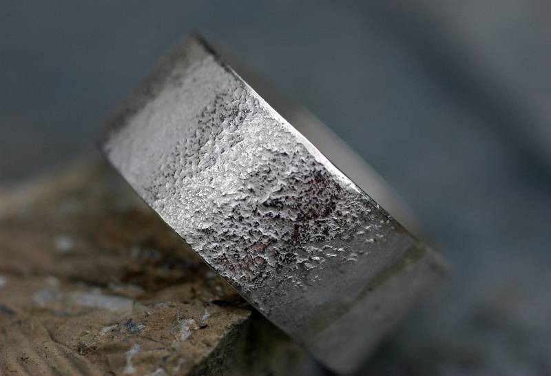 Retikulierte Sterling Silber Ring Größe 10 Fit Handmade von Specimental