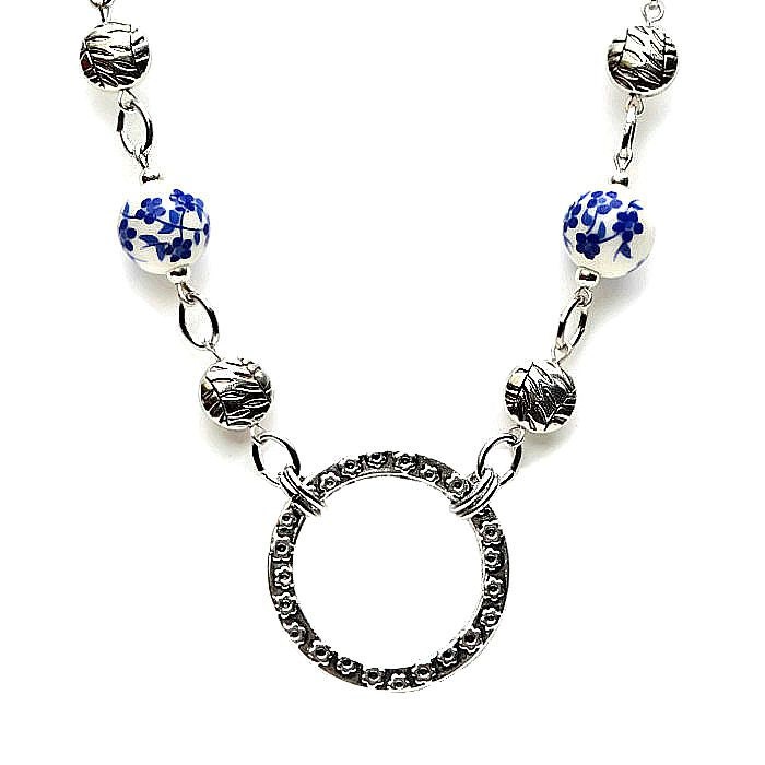 Floral Brillenkette Blau & Weiß Perlen Edelstahl Kette Anlaufschutz Geschenke Für Mama Oma Floral Brillenkette Blau & Weiß Perlen Edelstahl Kette Anlaufschutz Geschenke Für Mama Oma von Speclace