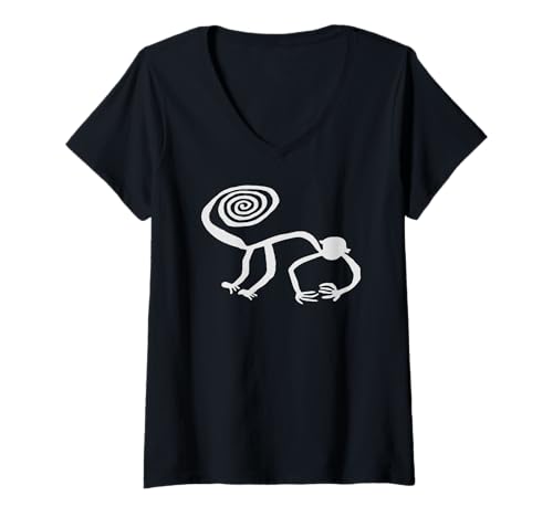 Damen Nazca Lines | Líneas De Nazca South America Peru Geoglyphs T-Shirt mit V-Ausschnitt Damen Nazca Lines | Líneas De Nazca South America Peru Geoglyphs T-Shirt mit V-Ausschnitt von Spectral Activity Ghost Hunting Apparel