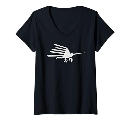 Damen Nazca Lines | Pre-Columbian Geoglyphs Peru Líneas De Nazca T-Shirt mit V-Ausschnitt Damen Nazca Lines | Pre-Columbian Geoglyphs Peru Líneas De Nazca T-Shirt mit V-Ausschnitt von Spectral Activity Ghost Hunting Apparel