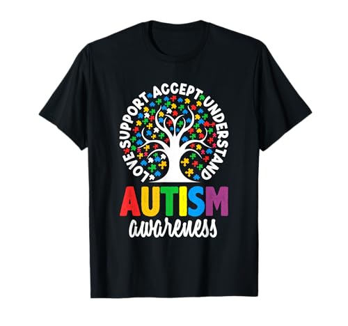 Autismus-Bewusstseinspuzzle Herzunterstützung Männer Frauen T-Shirt Autismus-Bewusstseinspuzzle Herzunterstützung Männer Frauen T-Shirt von Spectrum Unity Apparel