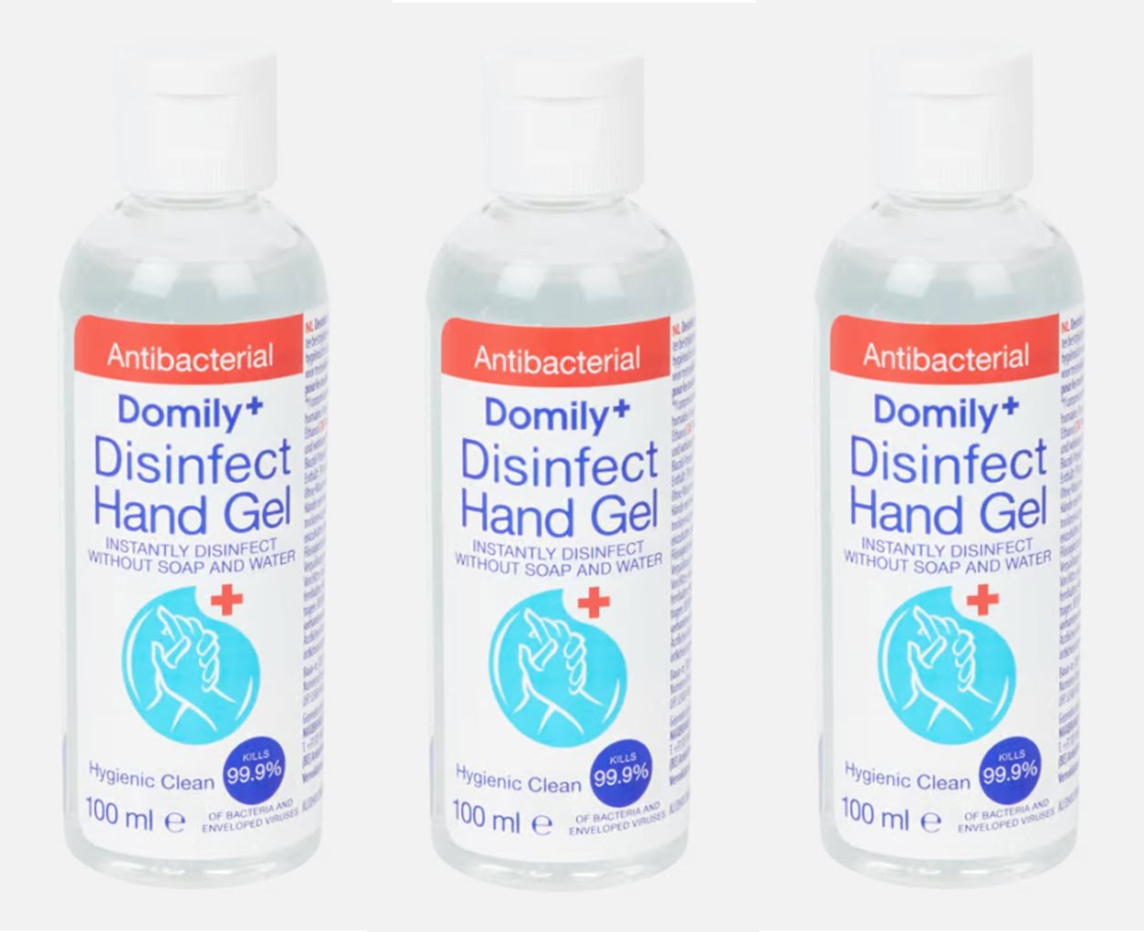 Spectrum Handgel 3er Set Domily antibakterielles Desinfektions-Handgel, 3-tlg. von Spectrum