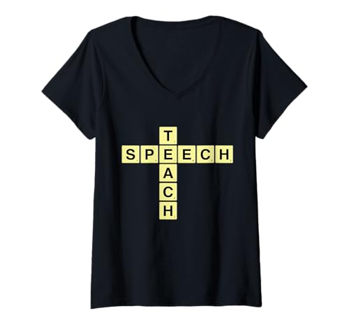 Damen Teach Speech Language Pathology Pathologist Lehrer T-Shirt mit V-Ausschnitt Damen Teach Speech Language Pathology Pathologist Lehrer T-Shirt mit V-Ausschnitt von Speech Language Pathology Merch
