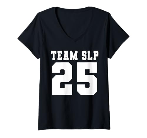 Damen Team SLP 2025 Sprachpathologie Pathologe Lehrer T-Shirt mit V-Ausschnitt Damen Team SLP 2025 Sprachpathologie Pathologe Lehrer T-Shirt mit V-Ausschnitt von Speech Language Pathology Merch