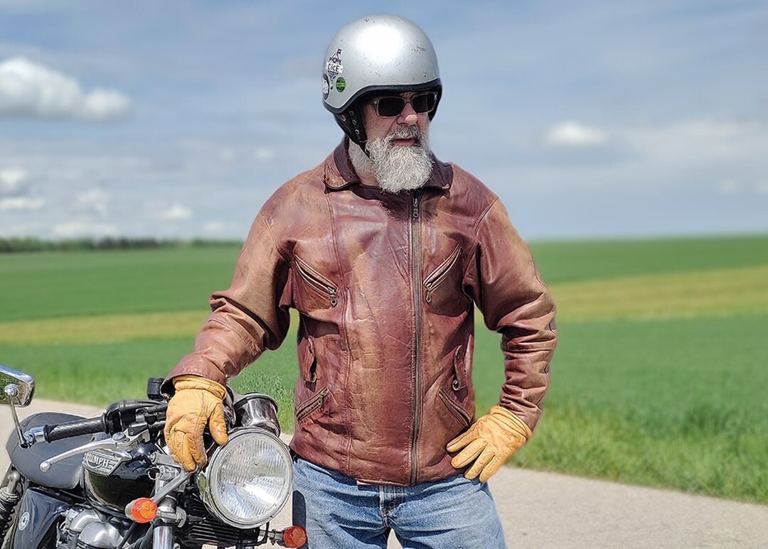 Lederjacke Von Upperclass Fashions England in L Motorradjacke Für Oldtimer Piloten Mit Großartiger Patina von SpeedCowboy
