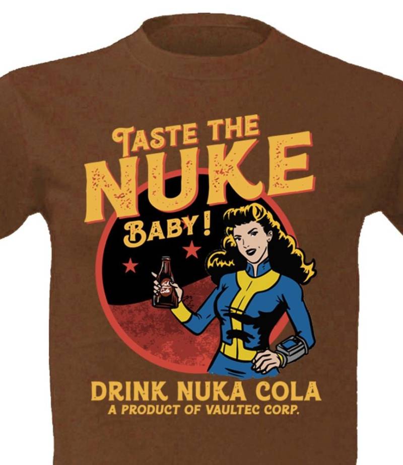 T-Shirt Nuke Cola Mit Retro 50Ties Space Print Vorn in Brown Von M-xxl von SpeedCowboy