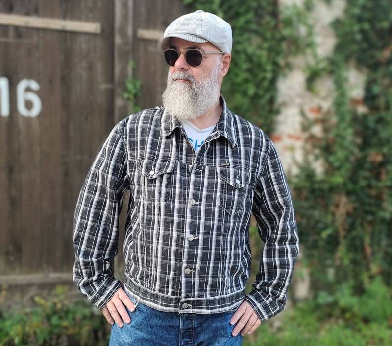 Western Jeansjacke Im Außergewöhnlichen Karostyle Von Diesel, Kurzer Schnitt Und Smarter Look in Kleiner Xl Super Hingucker von SpeedCowboy