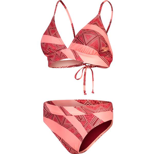 SPEEDO Damen Badeanzug BANDED TRI 2PC ALV PRT AF ORANGE/RED von Speedo