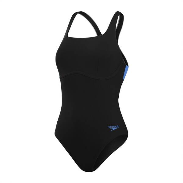 SPEEDO Damen Schwimmanzug SUPPORT BANDED 1PCE AF BLACK/BLUE von Speedo