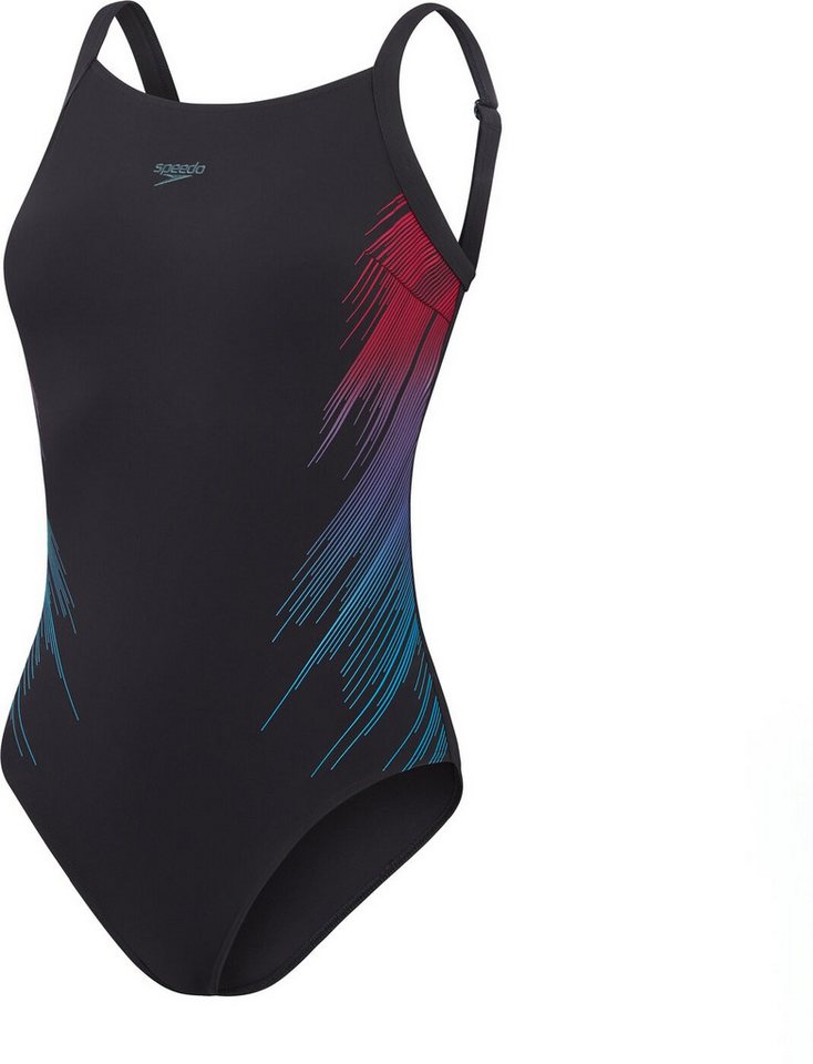 Speedo Badeanzug SHAPING SCOOP NECK 1PC PLMT AF BLACK/MAGENTA/POOL von Speedo