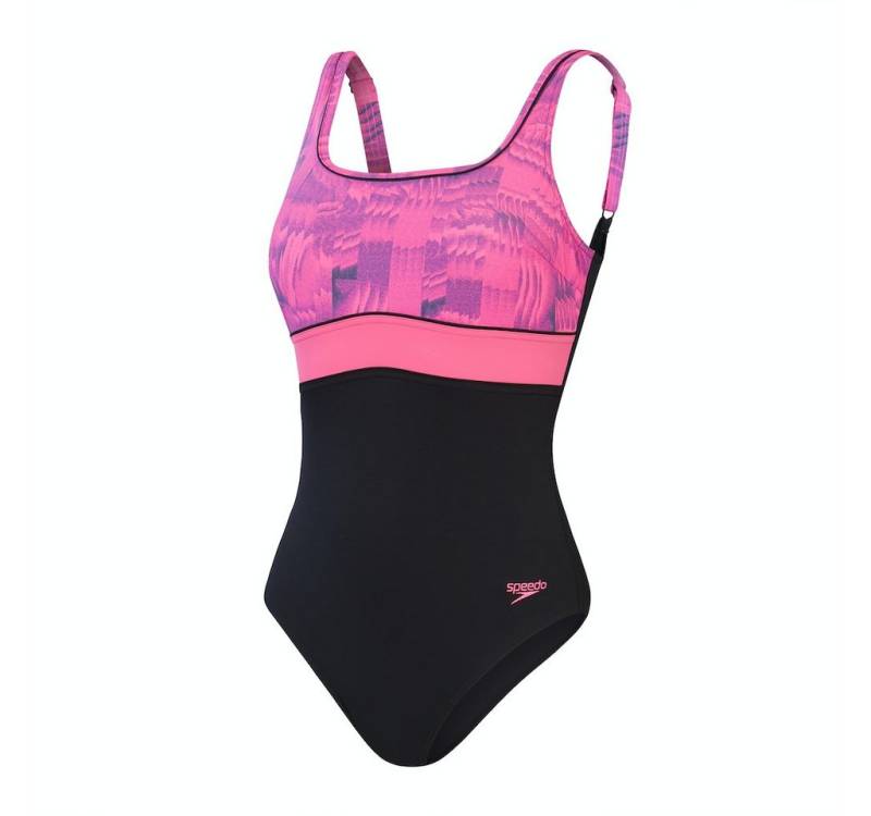 Speedo Badeanzug SPDSCU CNTR ECLPS PT 1PC AF BL BLACK/BLOOMIOUS PINK/CUPID COR von Speedo