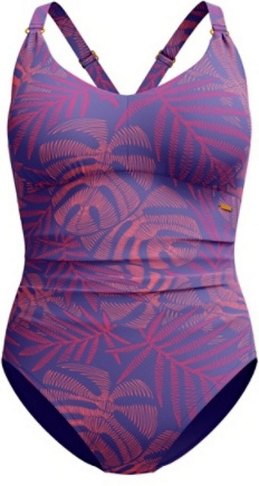 Speedo Badeanzug Womens Shaping Printed V Neck 1 Pie HAPUNA BLUE von Speedo