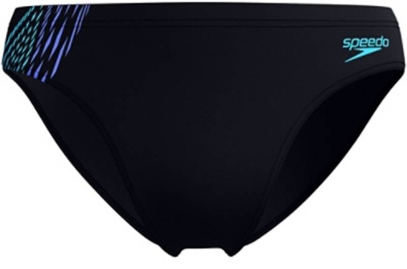 Speedo Badehose Mens 7cm Tech Panel Brief Black/Cobalt Pop von Speedo