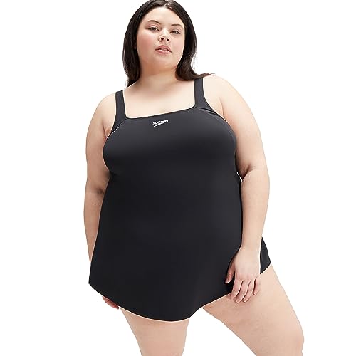 Speedo Damen Swim Dress (Plus Size) Badeanzug, Schwarz, 48 von Speedo