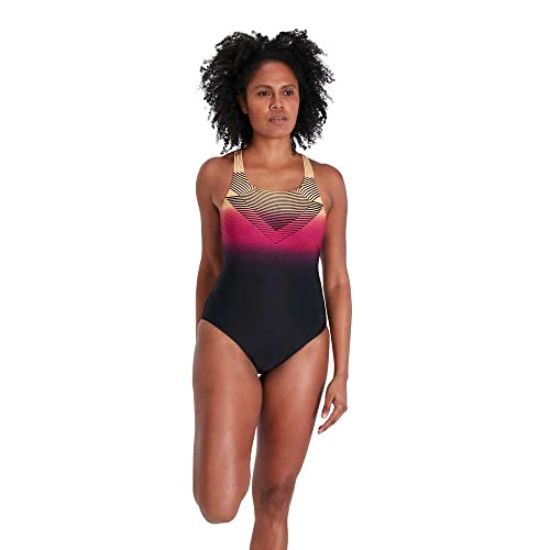 Speedo - Badpak - Digital Placement Medalist - Zwart/Oranje - 40 (L) von Speedo