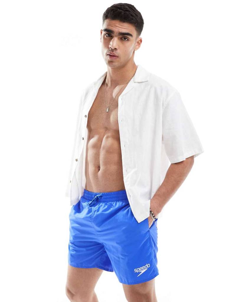 Speedo - Basic-Badeshorts in knalligem Kobaltblau, 16 Zoll Schrittlänge-Schwarz von Speedo