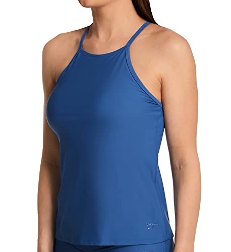 Speedo Damen, verstellbar, hoher Ausschnitt Tankini-Top, Helles Kobaltblau, Small von Speedo