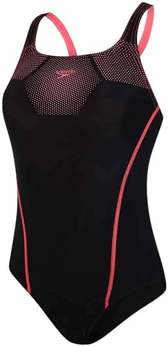 Speedo Damen Badeanzug (DE/NL/SE/PL, Numerisch, 40, Regular, Regular, Schwarz/Rot) von Speedo