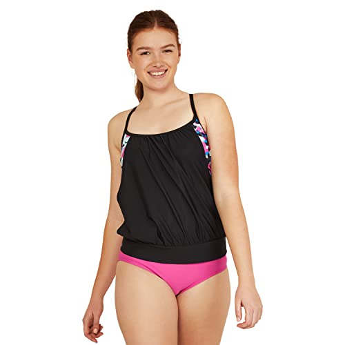 Speedo Damen Badeanzug Blouson Tankini-Top, anthrazit, Large von Speedo