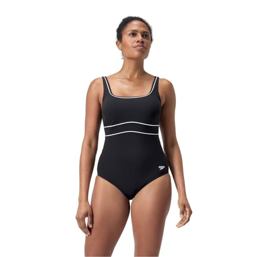 Speedo Damen Badeanzug Shaping Contour Eclipse Black-White 40 von Speedo