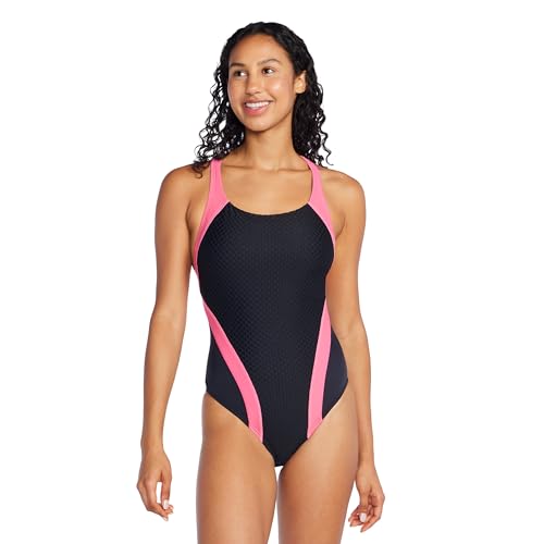 Speedo Damen Einteiler Creora Highclo Quantum Splice High Cut Solid Badeanzug, Jacguard schwarz, 10 von Speedo