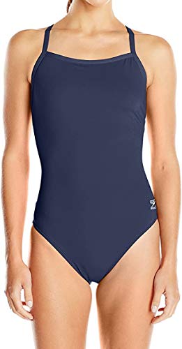 Speedo Damen Einteiliger Endurance+ Flyback, Einfarbig, Teamfarben für Erwachsene Badeanzug, Navy, 34 von Speedo